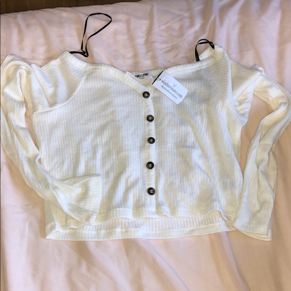 Ribbed knit crop top sweater - Picture 2 of 4